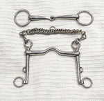 5.5 / 5.75" Double bit set, low ported weymouth / bradoon snaffle (2267)