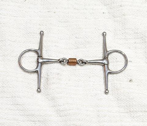 5" Full cheek snaffle, double jointed with copper roller (2371)