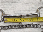 5.5 / 5.75" Double bit set, fixed cheek long shank weymouth / eggbutt bradoon snaffle (2286)