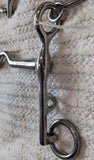 5" / 5.25" Double bit set. Fixed cheek ported weymouth / small loose ring bradoon snaffle (2290)