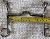 5" / 5.25" Double bit set. Fixed cheek ported weymouth / small loose ring bradoon snaffle (2290)