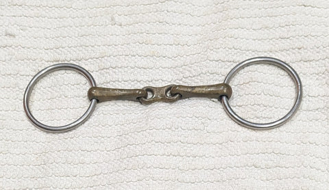 4.75" Loose ring snaffle, copper alloy french link mouthpiece (2305)