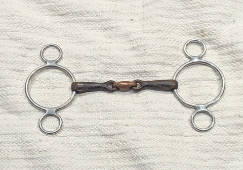 5.5" 2 ring dutch / continental gag, copper lozenge mouthpiece  (2360)