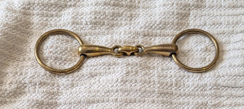 4.5" Loose ring training snaffle (gold ring and mouthpiece)  (2447)