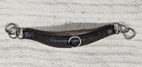 Leather curb strap / chain. Brown