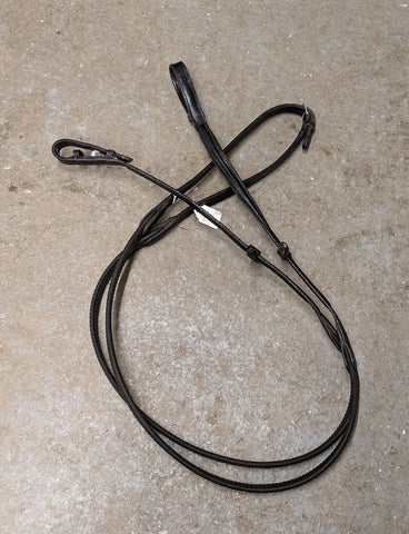 Rubber reins. Black. 54" (RR3)