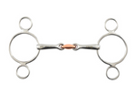 6" 2 ring dutch gag / continental gag with copper lozenge mouthpiece (2461)