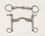 5" Double bit set. Fixed cheek weymouth / loose ring bradoon snaffle (2675)