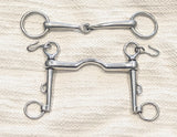 1 5" / 5.25" Double bit set, low port weymouth /  bradoon snaffle (2671)