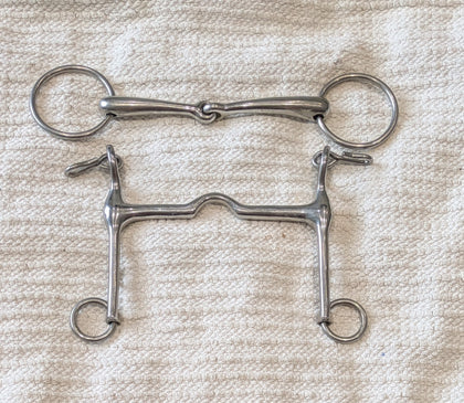 1 5.75" / 6" Double bits, fixed cheek weymouth / bradoon snaffle (3004)