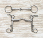 5" / 5.25" Double bit set, low port weymouth /  bradoon snaffle (2671)