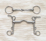 5" / 5.25" Double bit set, low port weymouth /  bradoon snaffle (2671)