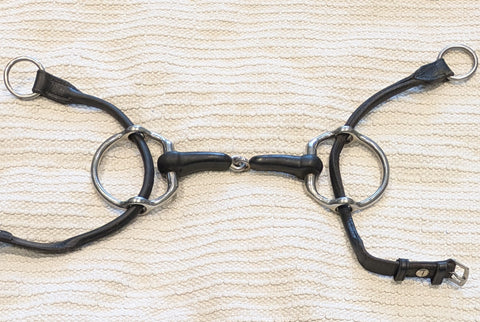 5" Cheltenham gag, single jointed rubber mouthpiece (2698)