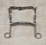 5" Weymouth bit with fixed cheek, curved mullen mouth (2896)