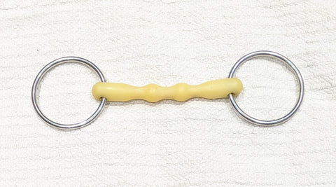 5.25" / 13.5 Happy mouth loose ring ripple straight bar snaffle (2729)