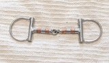 5" D ring copper roller snaffle, single jointed mouthpiece  (3088)