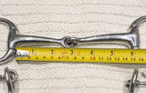 5.5" Double bits, square port weymouth (long shank) / eggbutt bradoon snaffle (2960)