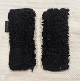 Synthetic sheepskin cheek pieces. Black