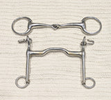 5.5" Double bits, square port weymouth (long shank) / eggbutt bradoon snaffle (2960)