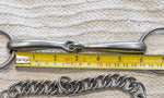 5.5 / 5.75" Double bit set, low port weymouth /  bradoon snaffle (2609)