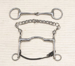 5.5 / 5.75" Double bit set, fixed cheek tongue relief / eggbutt bradoon snaffle (2610)