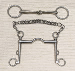 5.5 / 5.75" Double bit set, low port weymouth /  bradoon snaffle (2609)