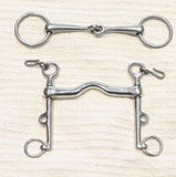 5.25" / 5.5" Double bits, sliding cheek weymouth / bradoon snaffle (2790)