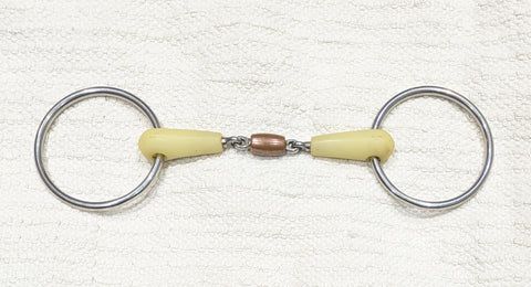 5.25" / 13.5 Happy Mouth Double Jointed Copper Roller Snaffle Bit (2717)