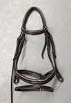 Snaffle Bridle with flash noseband. Brown. Full Size